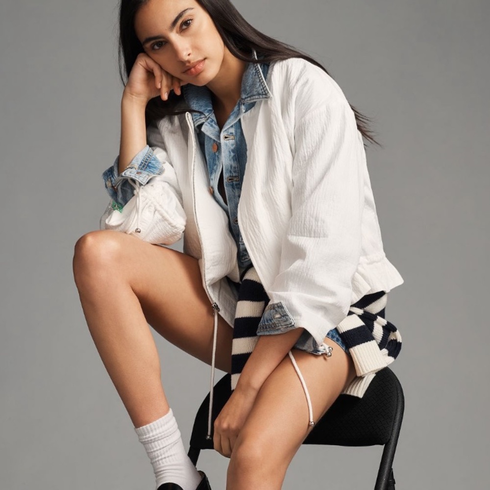 *Anthropologie Maeve Beach Parachute Bomber Jacket